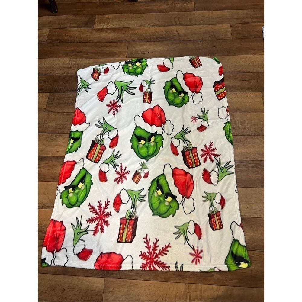 The Grinch Baby Christmas Blanket Approximately 27”x29”